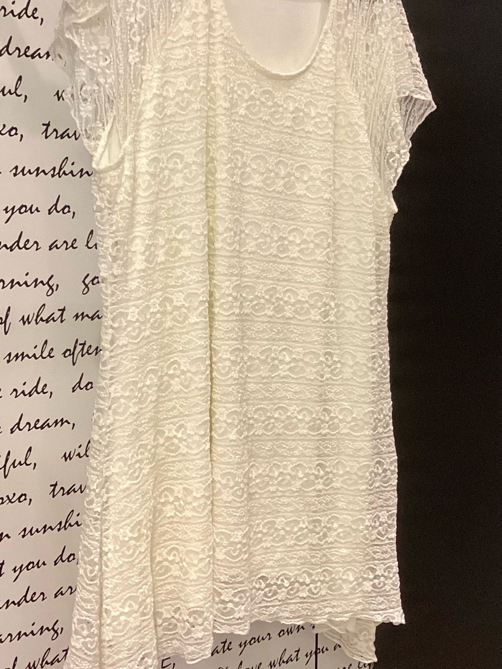 indigo soul Cream Lace Short-Sleeve Dress